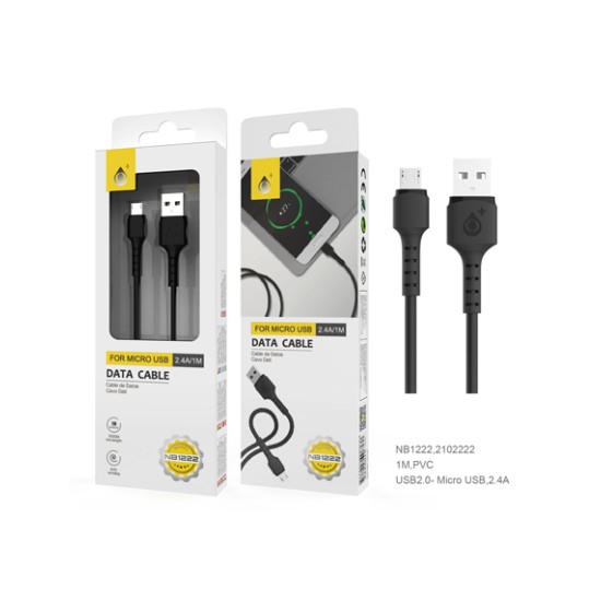 MICRO DATA CABLE ONEPLUS NB1222 2,4A 1M PRETO